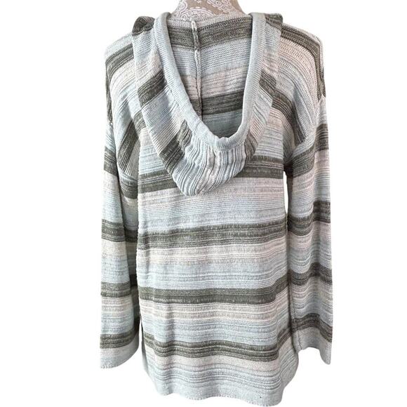 NWT It's Simpli Zen Tassel Tie Pullover Boho Cotton Hoodie Striped Medium - Picture 5 of 8